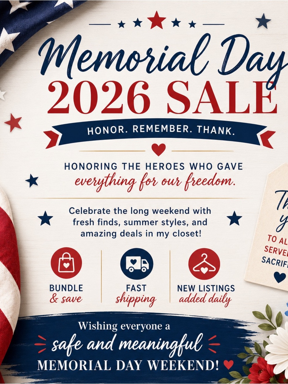Memorial Day 2026 Sale